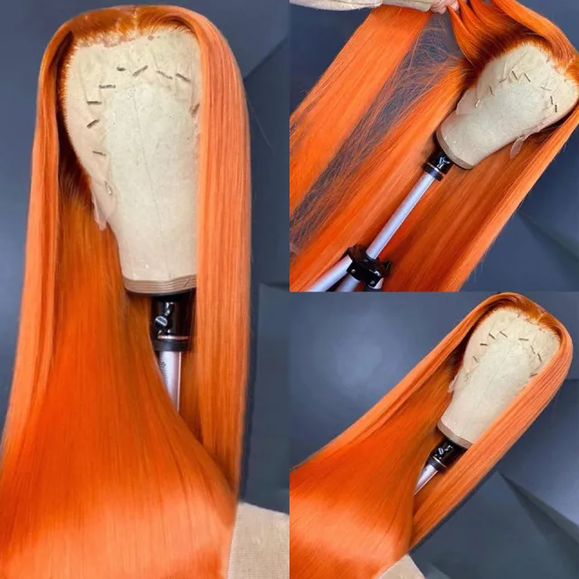 13x4 Lace Front Wig Human Hair For Black Women Orange - Shop at LoveMi