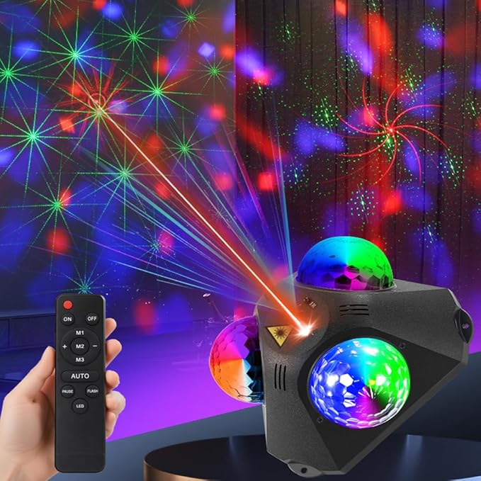 Disco Ball Party Lights For Indoor & Outdoor Use, DJ Strobe Lights With 3 Sound-Activated Disco Balls & Remote Control, Decorative Stage Lighting For Christmas, Halloween, KTV, Club And Party Events product image