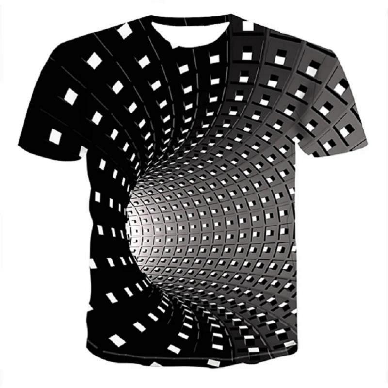 Title 19, Heren casual 3D-print T-shirts met korte mouwen...