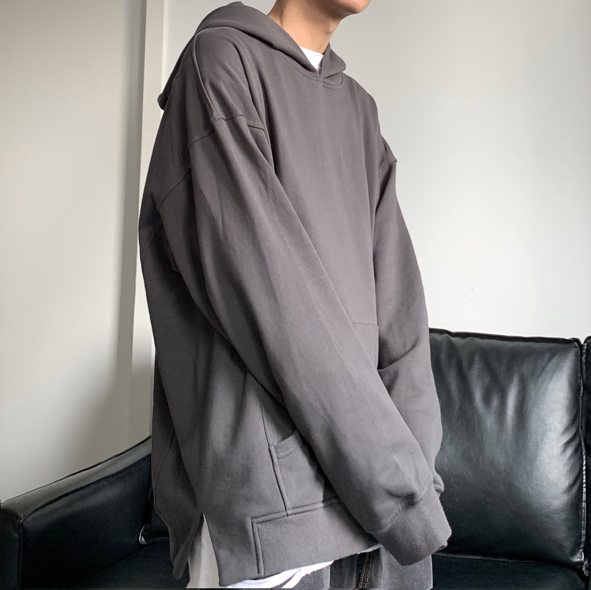 Fashion Slotted Hooded Casual Loose Sweater