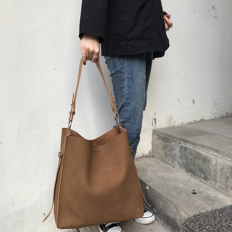 Stitching Frosted Big Bag Messenger Female Picture And Mothe