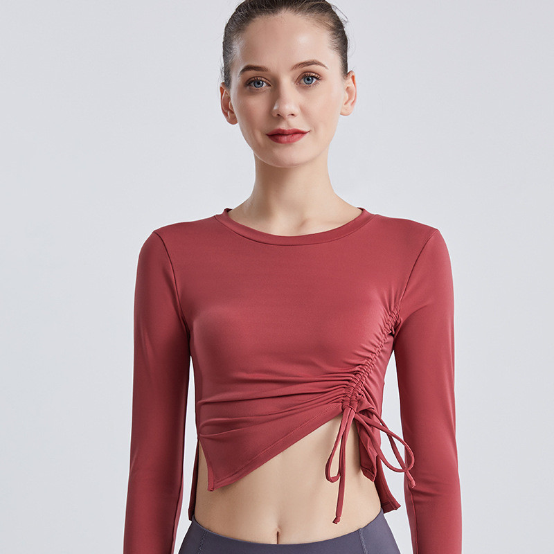 Title 3, Slimming Bow Drawstring Skinny Long Sleeve Top