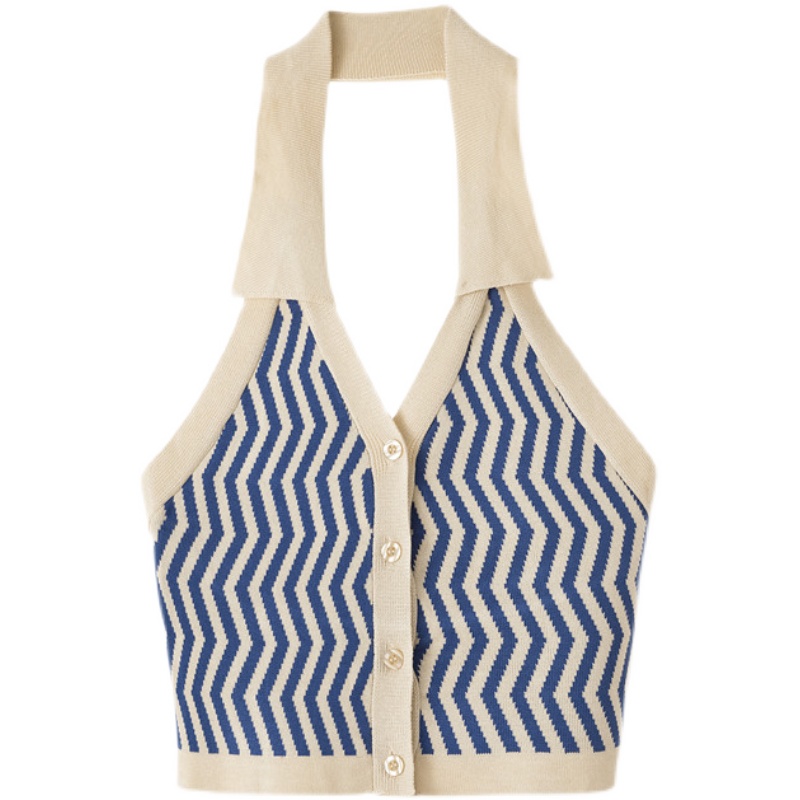 Retro Halterneck Lapel Inner Bottoming Vest