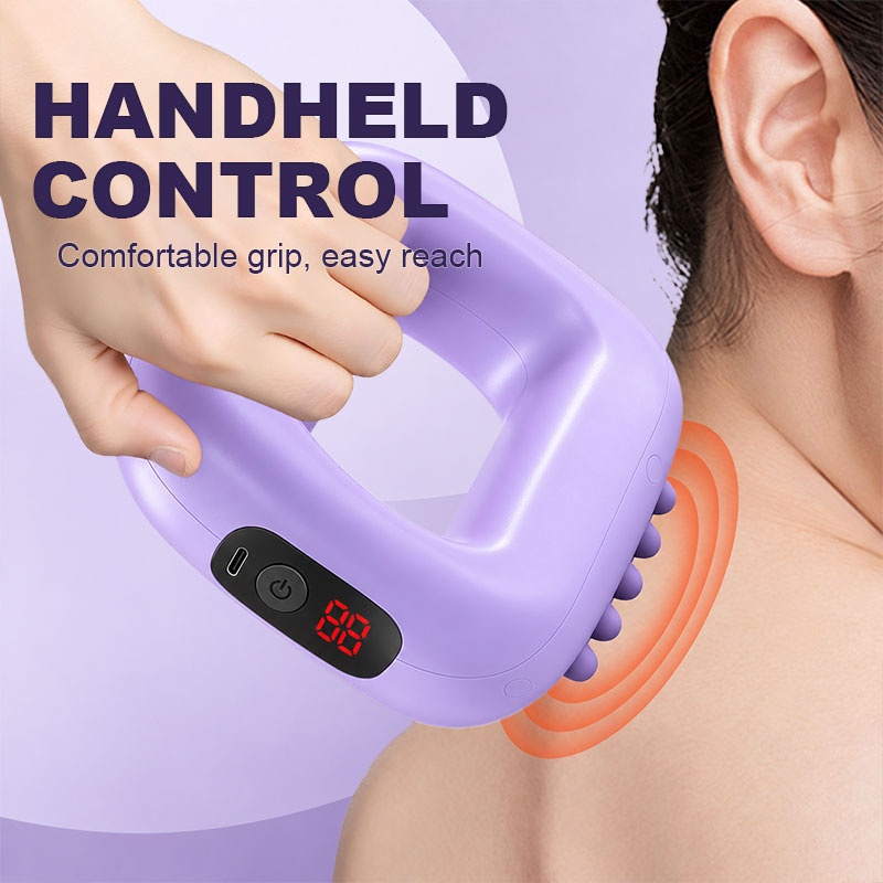 Electric Fascia Ring Massager Heat 3 Modes 5 Levels Rechargeable USB-C Purple — image 2