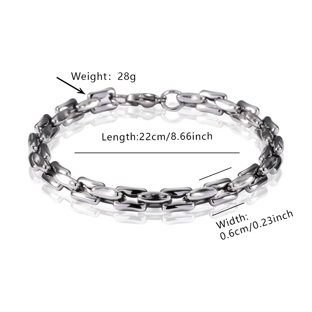 Popular Streetwear Cuban Chain Bracelet For Men, Bold Domineering Punk Hip Hop Design, All-match Stainless Steel Titanium Steel Fashion Accessories