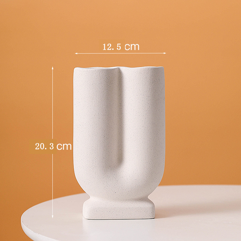 Creative Frosted Ceramic Vase With Metal Spots - 3