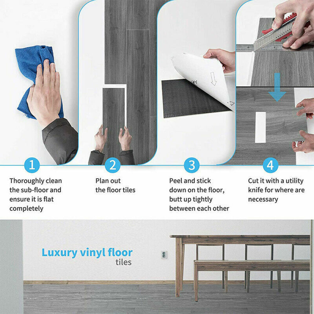 Floor Planks Tiles Self Adhesive Wood Effect Vinyl Flooring Bathroom Decor — image 7