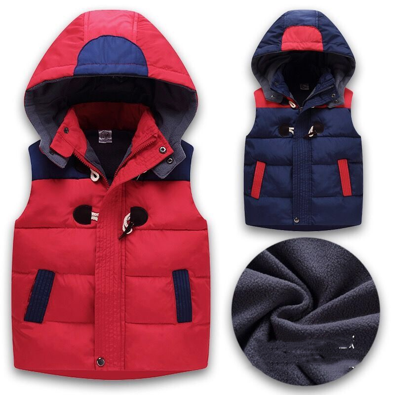 Boys And Girls Baby Plus Velvet Padded Hooded Vest Kindergarten Uniforms — foto 5