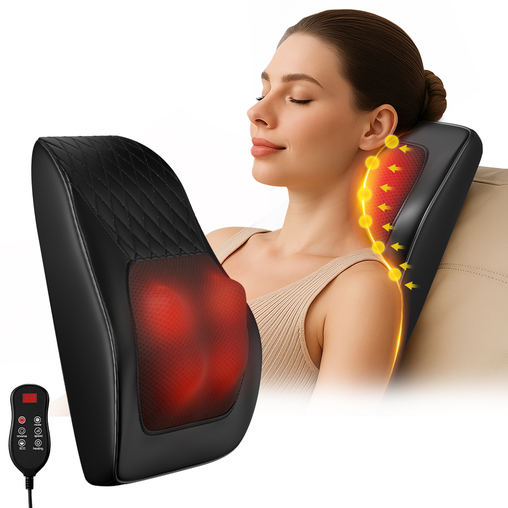 Neck Pillow Massager With Heat 3 Speed Vibration Relaxing Ne