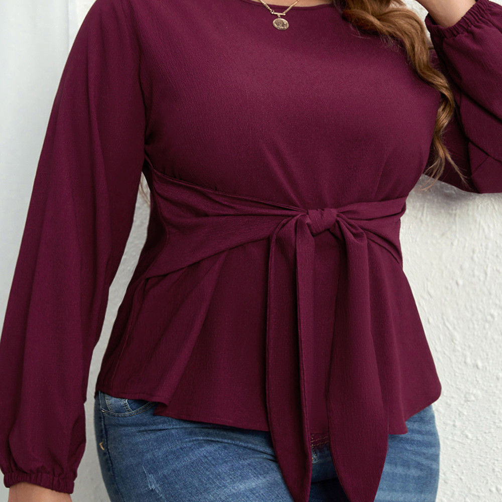 Shirt Long Sleeve Lace-up Top - Image 3