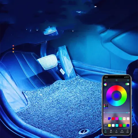 Usb Voice Control Music Rhythm Light Car Interior Modification