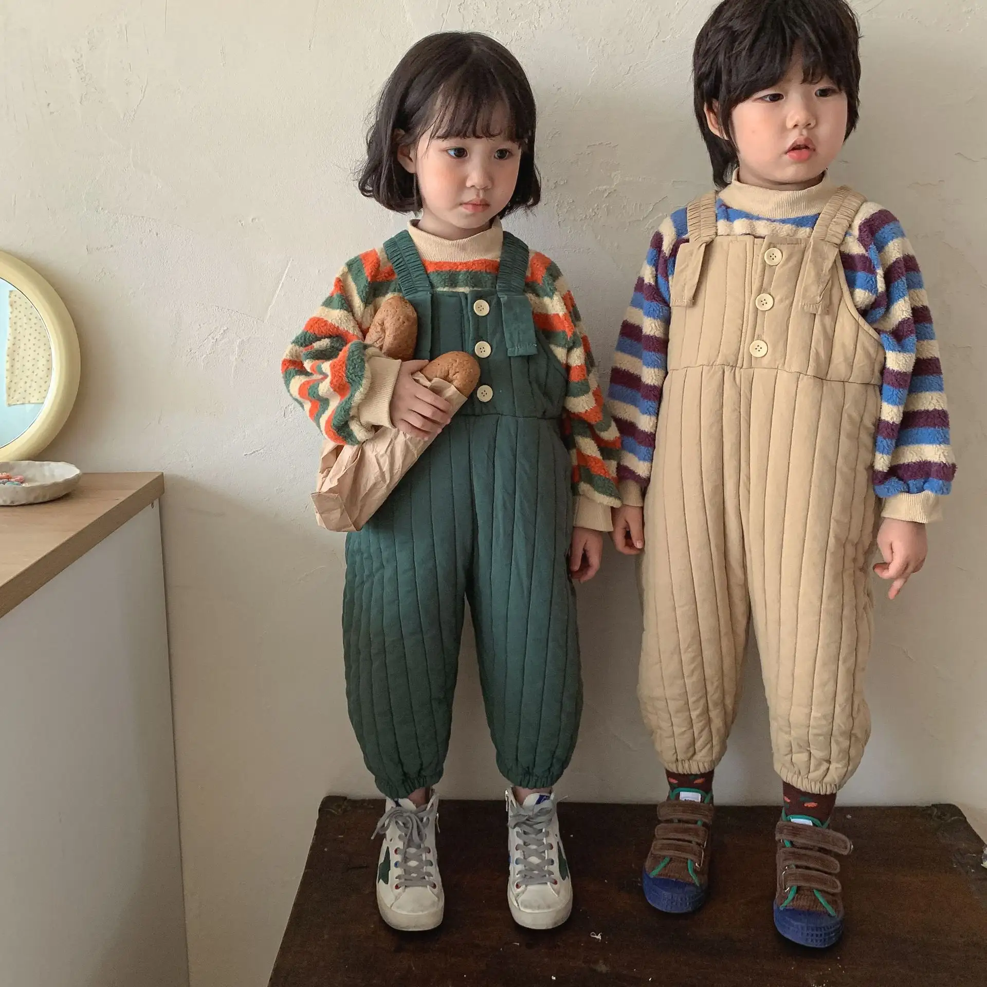 Children's New Cotton Padded Suspenders Thickened