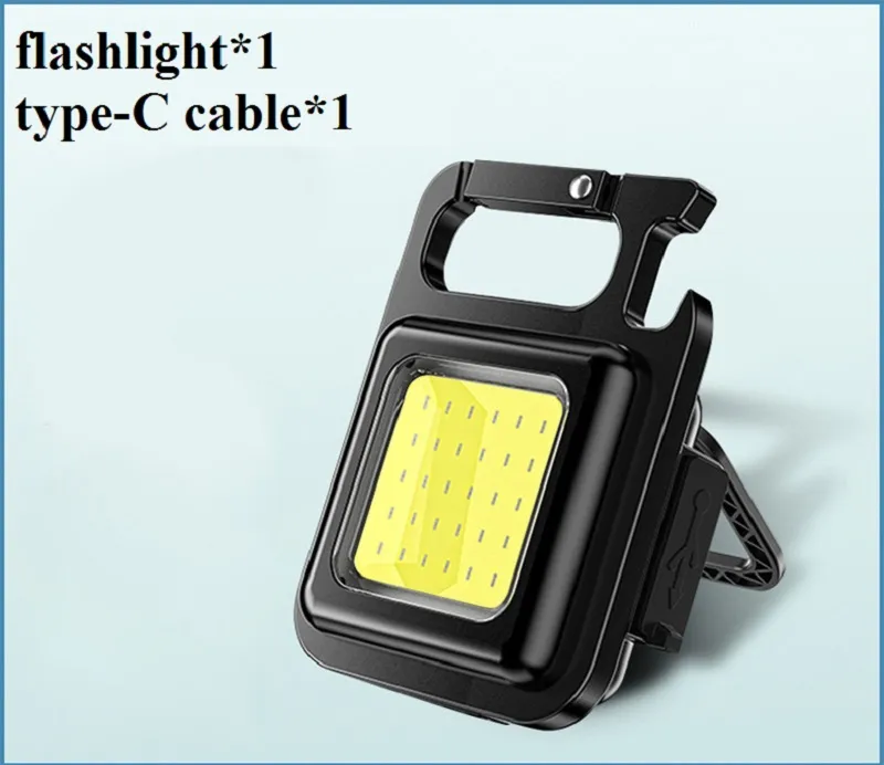 Mini Portable Flashlight Rechargeable Glare COB Keychain Light LED Work Light USB Charge Emergency Lamps Outdoor Camping Light – image 6
