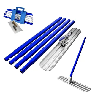 Bull Float Concrete Tools,48inx8in Magnesium Aluminum Alloy Concrete Float With 4 Combinable Handles,Concrete Bull Float With Carrying Toolbox,Trowel,Concrete Bull Float Kit For Co