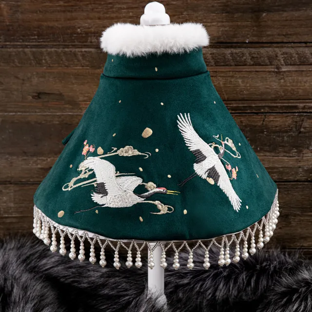 Pet Shawl Hanfu Cat And Dog Clothes Dark Green - Shop at LoveMi