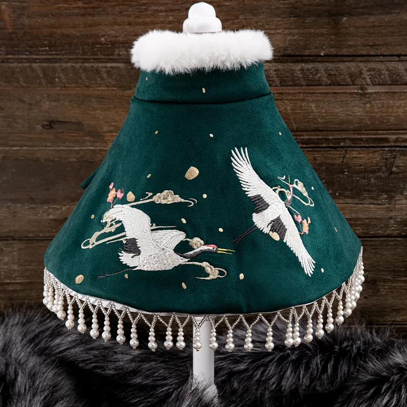 Pet Shawl Hanfu Cat And Dog Clothes - Dark Green
