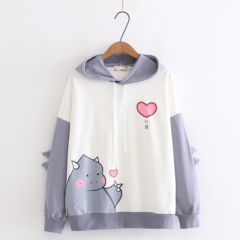 Title 4, Bixin dinosaur print color block long sleeve sw...