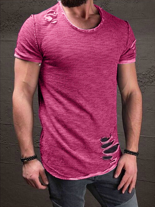 Men's Short Sleeve Ripped T-Shirt