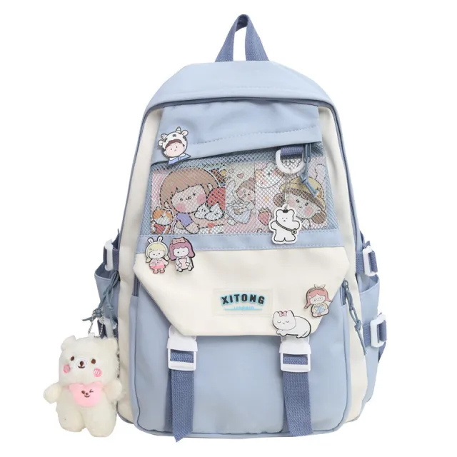 Female Junior High School Student's Large Capacity Cute Blue - Shop at LoveMi