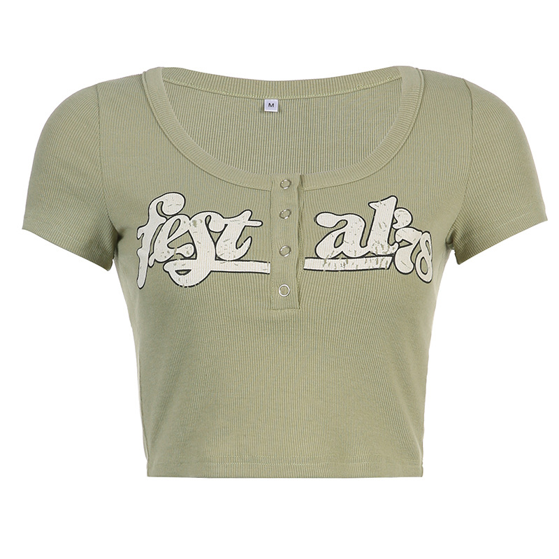 Women's Short Sleeved Knitting T-shirt Top