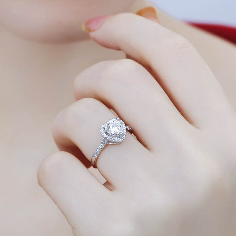 Moissanite Diamond Ring Female Full Diamond Micro Inlaid Zircon