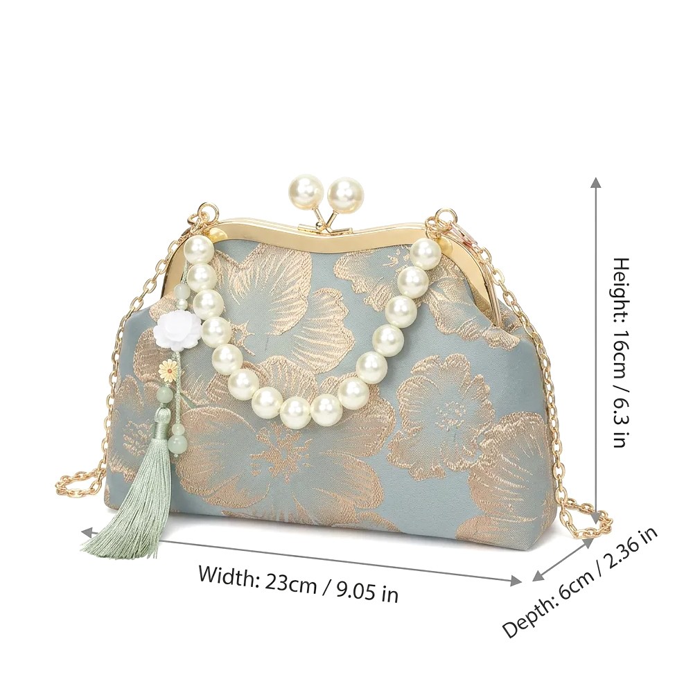 Pearl Embroidered Shoulder Bag Crossbody Bags For Woman Handbag — image 6