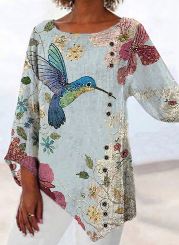 Printed Long-sleeved Women's T-shirt