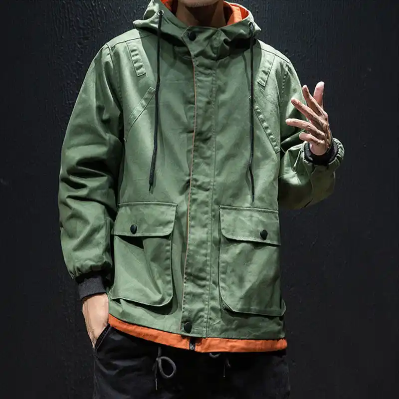 Men's Japanese Loose Oversized Color Contrast Casual Coat