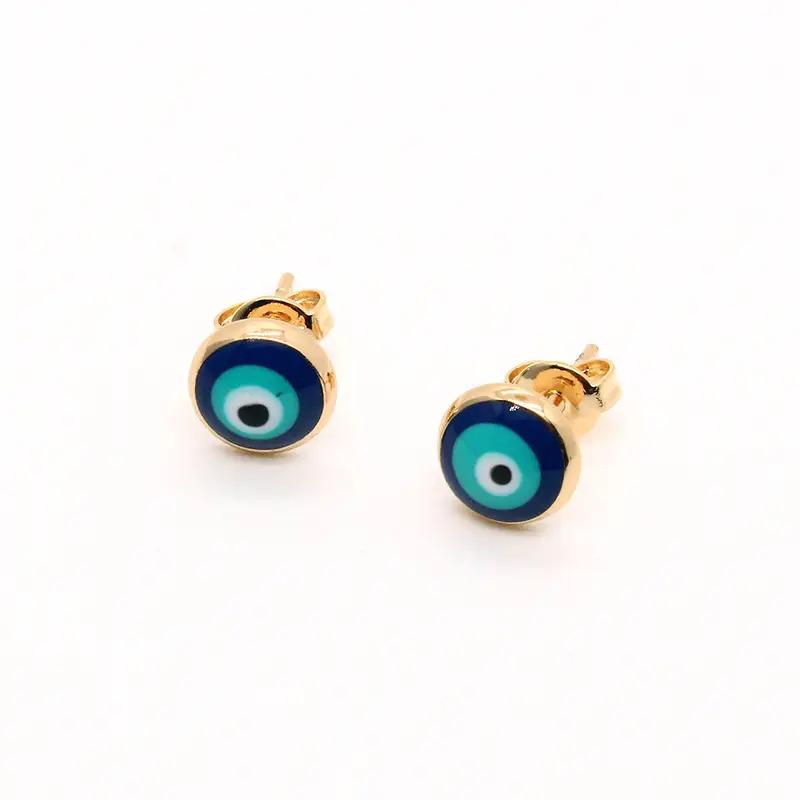 Small Stud Earring For Women Vintage Cute Enamel Round