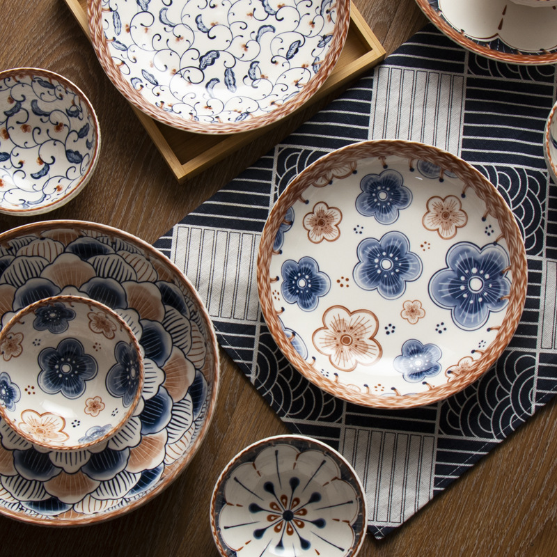 Vine Ceramic Underglaze Color Disc Complex Dish Deep Plates Household Creative Tableware - Image 2