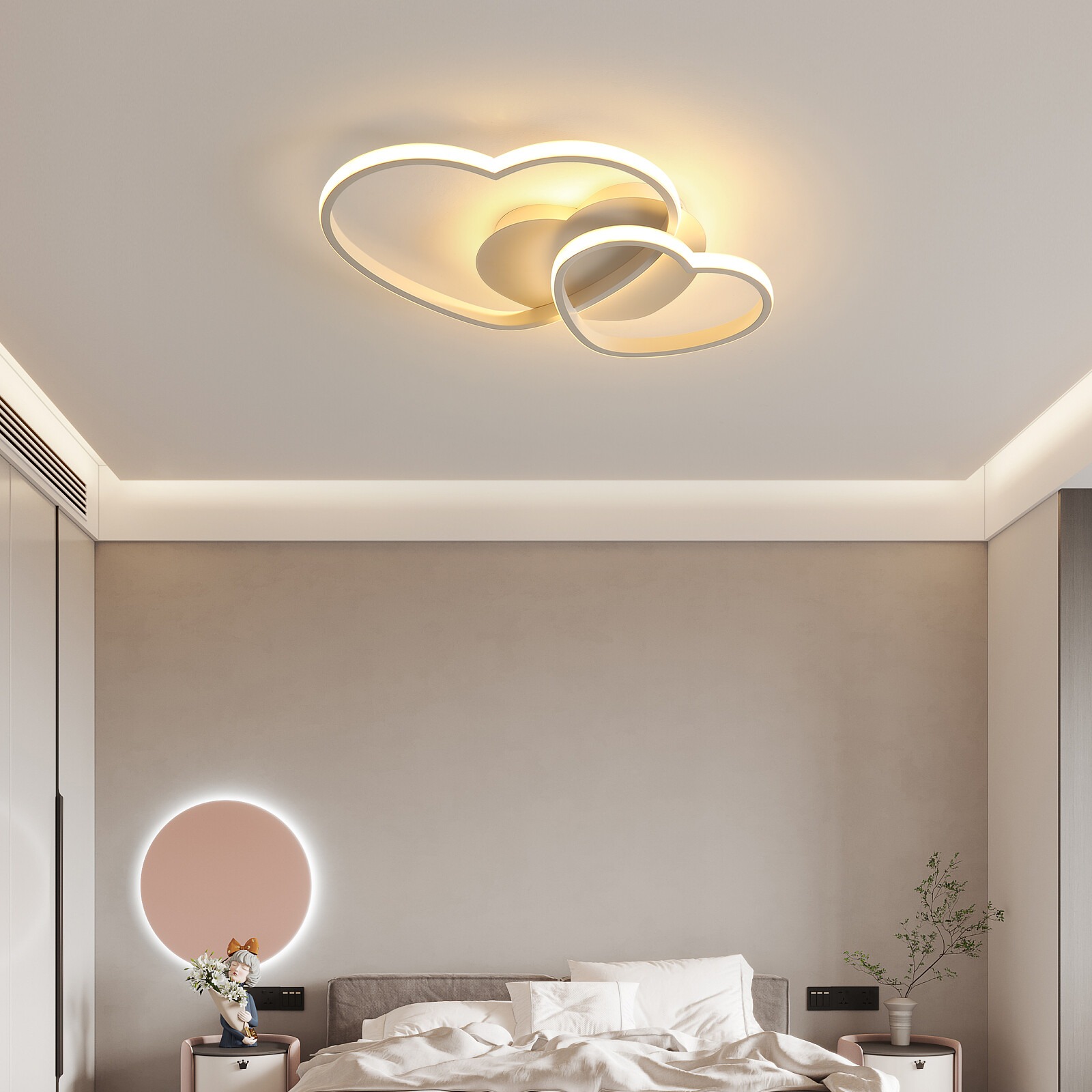 LED Ceiling Light 48W Dimmable With Remote Modern Chandelier Childrens Bedroom