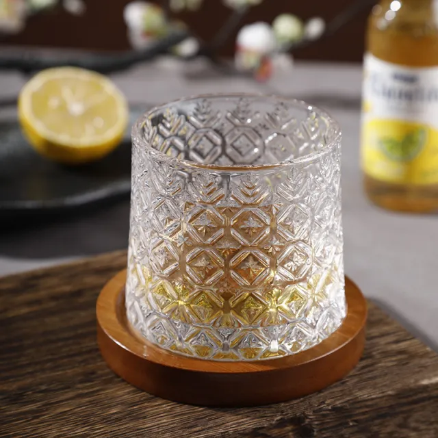Creative Rotating Wine Top Decanter Embossed Red Wine Glass Ice Flower Cup - Shop at LoveMi