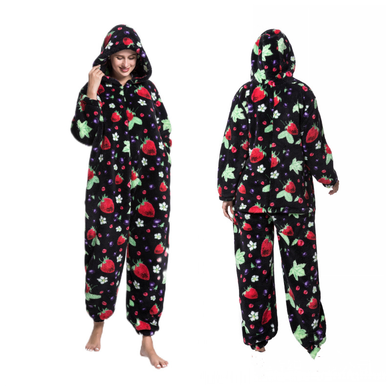 Title 7, Hooded Thick Cartoon Animal One Piece Pajamas