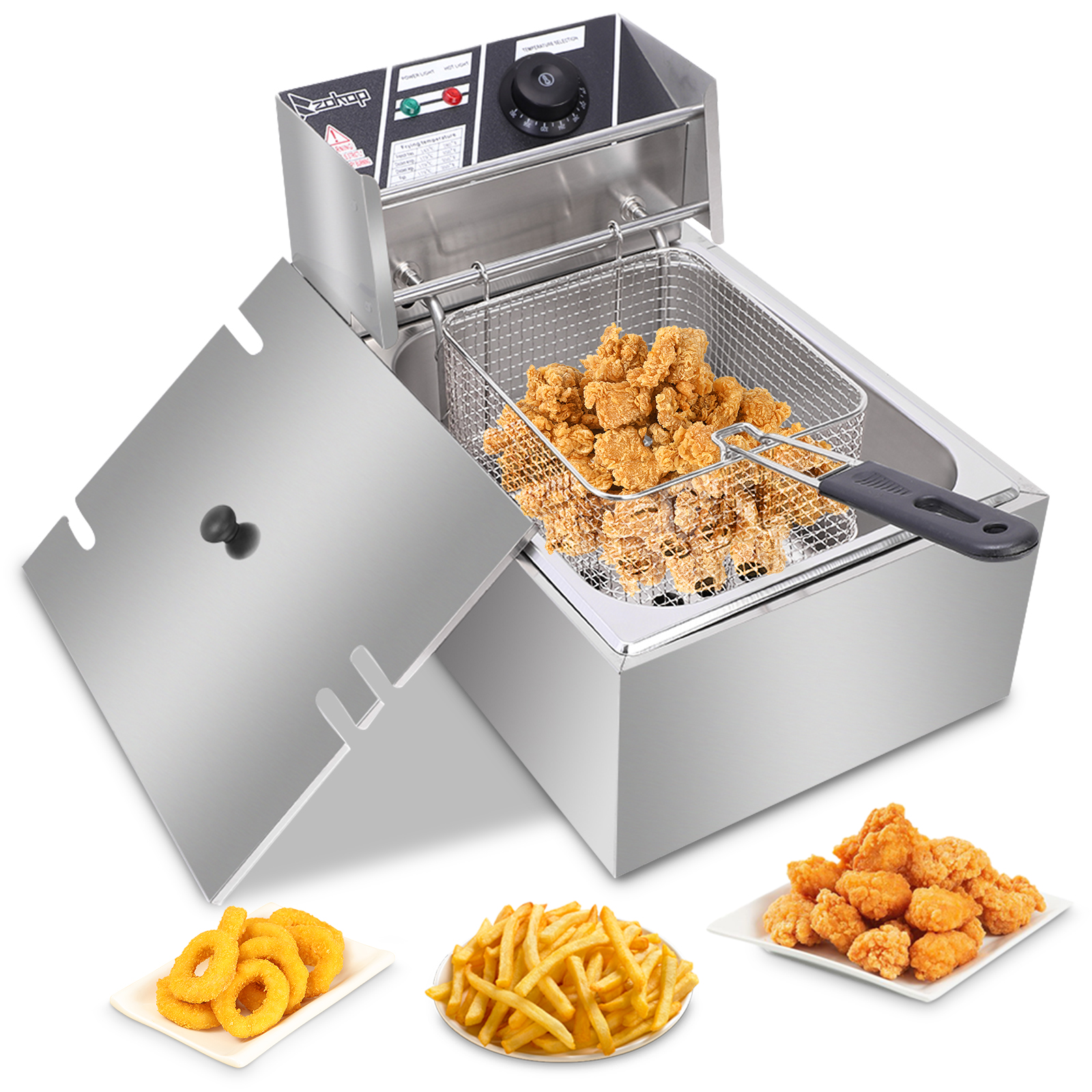 Electric Fryer Silver Stainless Steel Single Cylinder - Image 30