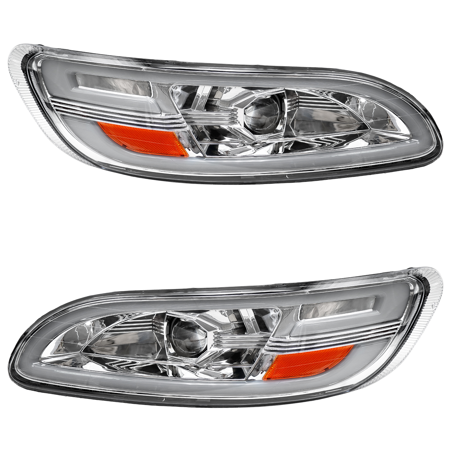 Chrome Headlights  Compatible With  2005-2016  Peterbilt  386 LED — foto 3