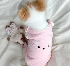 Pet Quilted Clothes Autumn And Winter Clothes Teddy - Pink - View 1