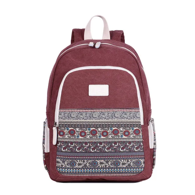Men's Fashion Outdoor Casual Ethnic Style Backpack Wine - Shop at LoveMi