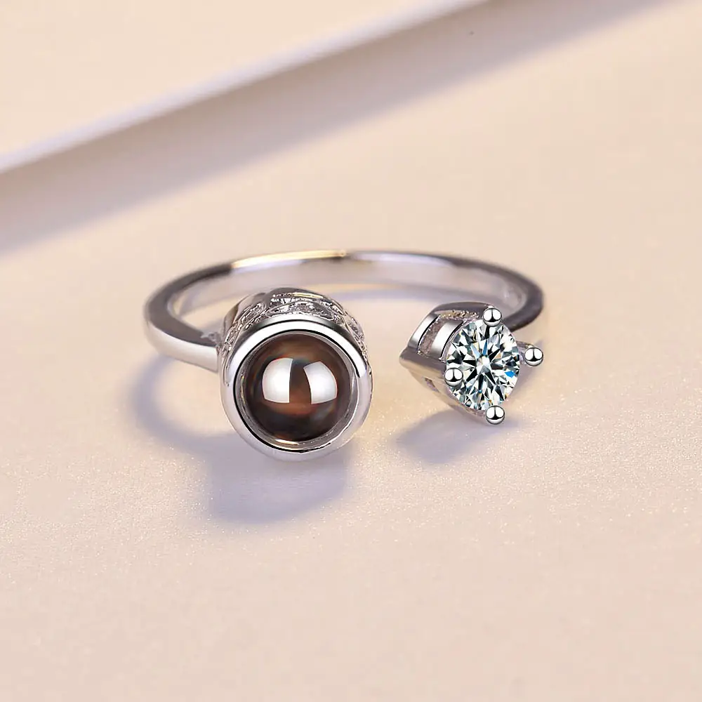 100 Languages I Love You Ring With Diamond Projection Adjustable