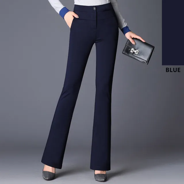 Women's Utility Trousers Spring And Autumn Models High Waist Navy Blue - Shop at LoveMi