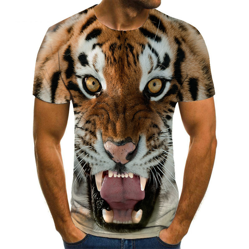 Title 7, Animal Print 3D T-Shirt für Herren Kurzarm Shir...