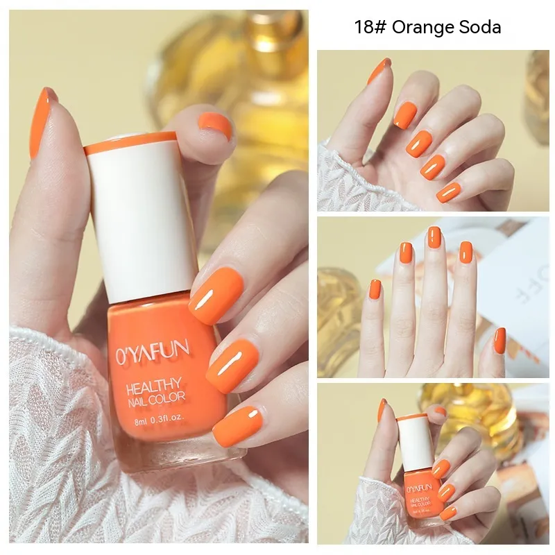 Nail Polish New Water-based Long-lasting Quick-drying Transparent - 18 Orange Soda