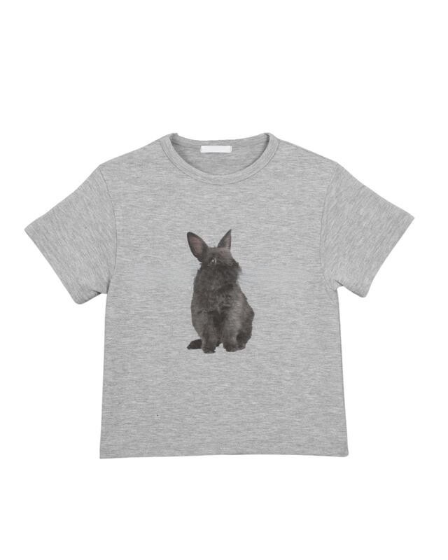 Title 5, Simple And Cute Little Black Rabbit Print All-m...