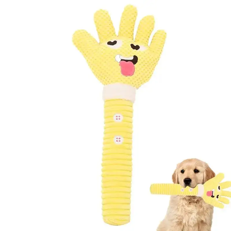 Dog Teething Plush Pet Toys Palm-Shaped Squeaky