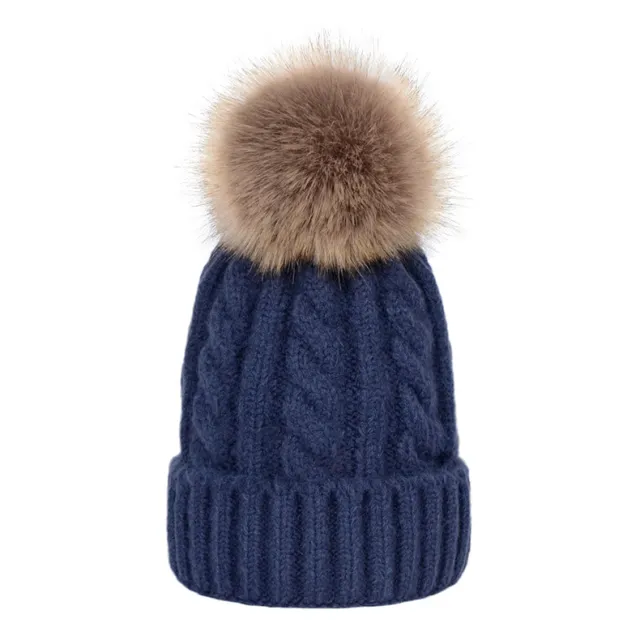 Fashion Hat Women's Autumn And Winter Wool Ball Navy - Shop at LoveMi