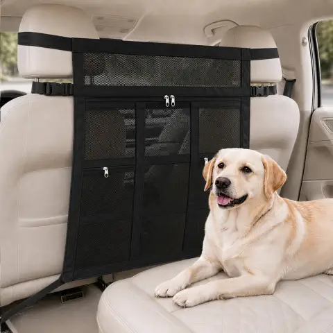 Car Dog Barrier with Hook and Loop Fastener Dual