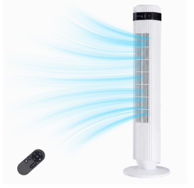 The Bedroom Is Equipped With A Silent Tower-type Fan, A 28-decibel Standing Fan, Intelligent Automatic Mode, And A 64  Swivel Bladeless Cooling Fan image 2