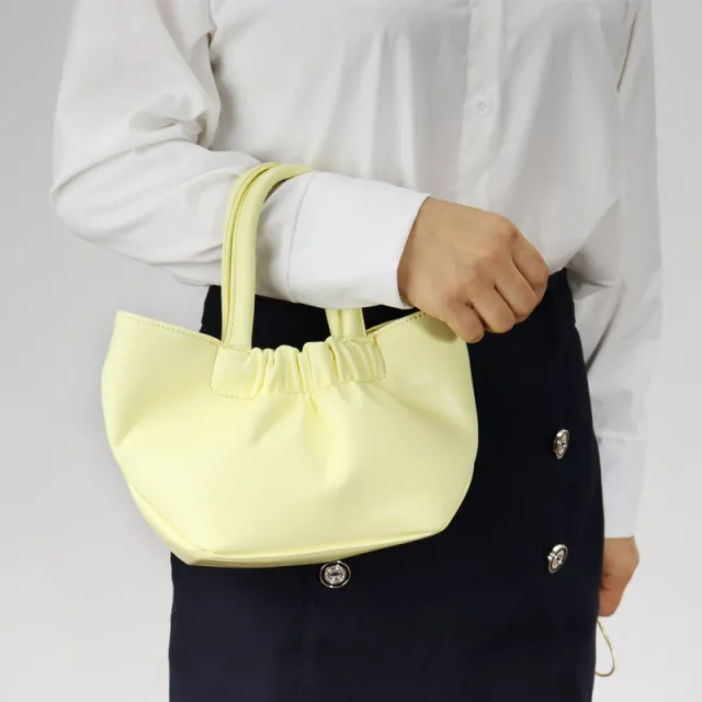 Cloud Bag Fold Chain Handbag Bag Shoulder Messenger Bag Yellow - Shop at LoveMi