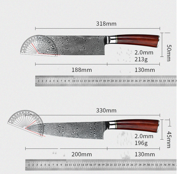 Title 1, Rosewood Damascus Steel Chef Knife With Wooden ...