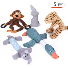 Pet Dog Cotton Rope Bite Resistant Plush Teeth Cleaning Toy Set - B91110 - View 1