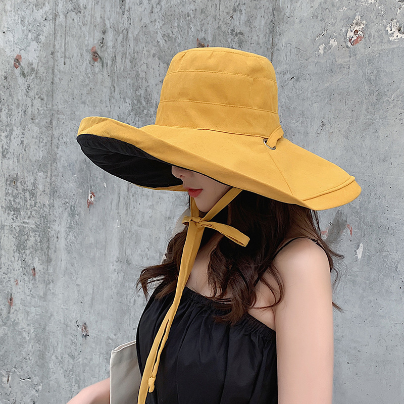 New Ladies Oversized Bucket Hat Spring Summer Double Sided Wear